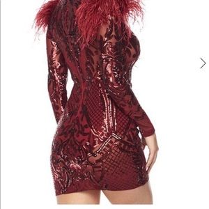 Fashion nova wine sequin mini dress